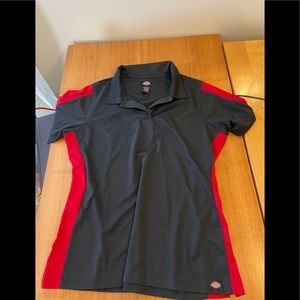 Black and Red color block short sleeve slimming top